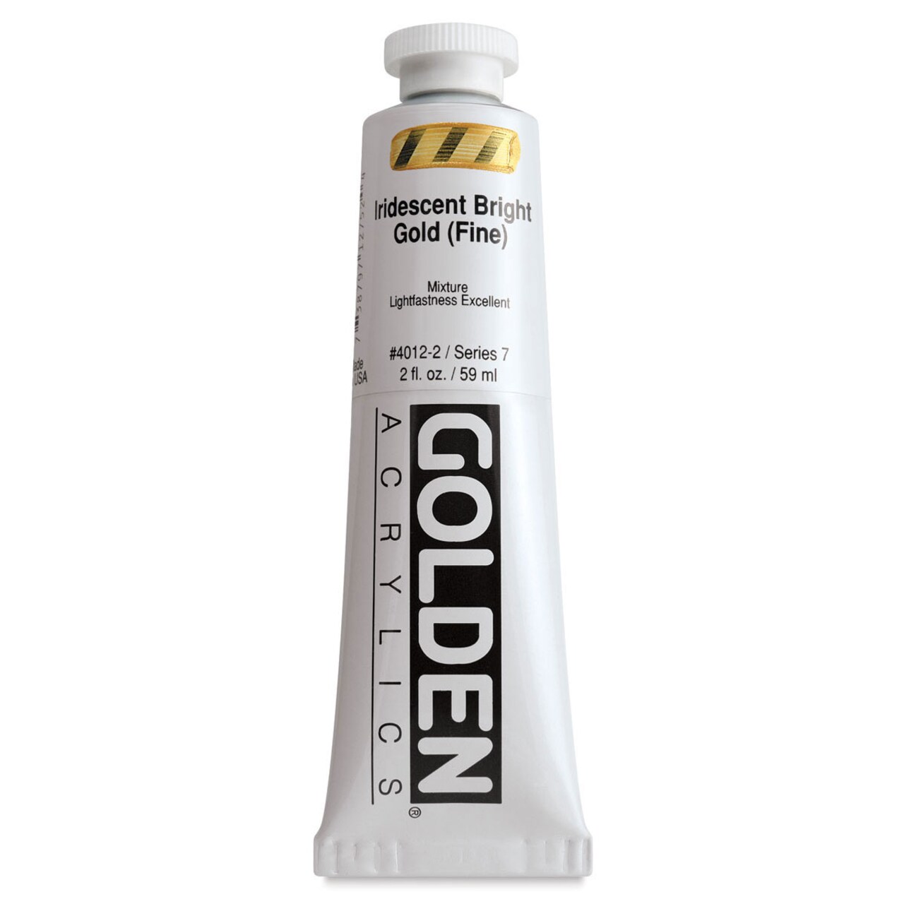 Golden Heavy Body Artist Acrylics - Iridescent Bright Gold (Fine)(65), 2 oz Tube